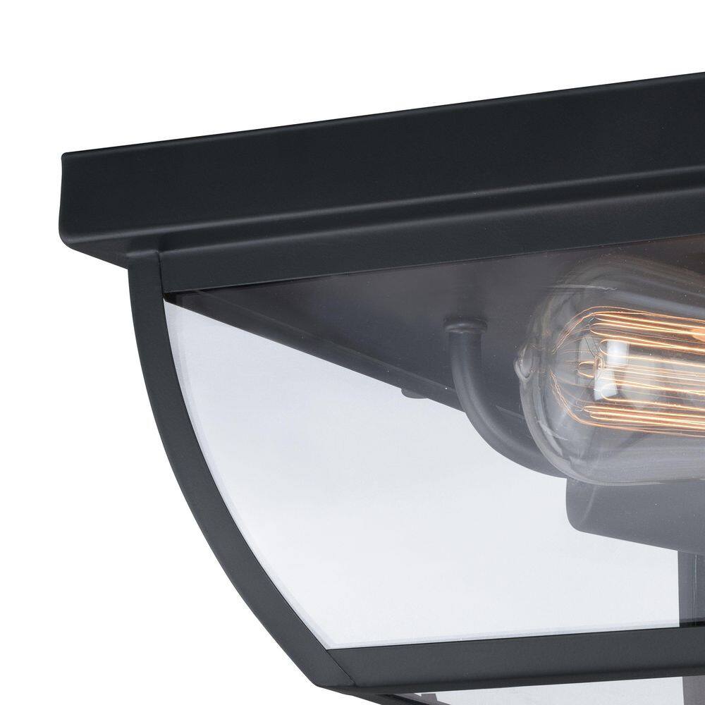 Granville Bronze and Glass 2-Light Flush Mount