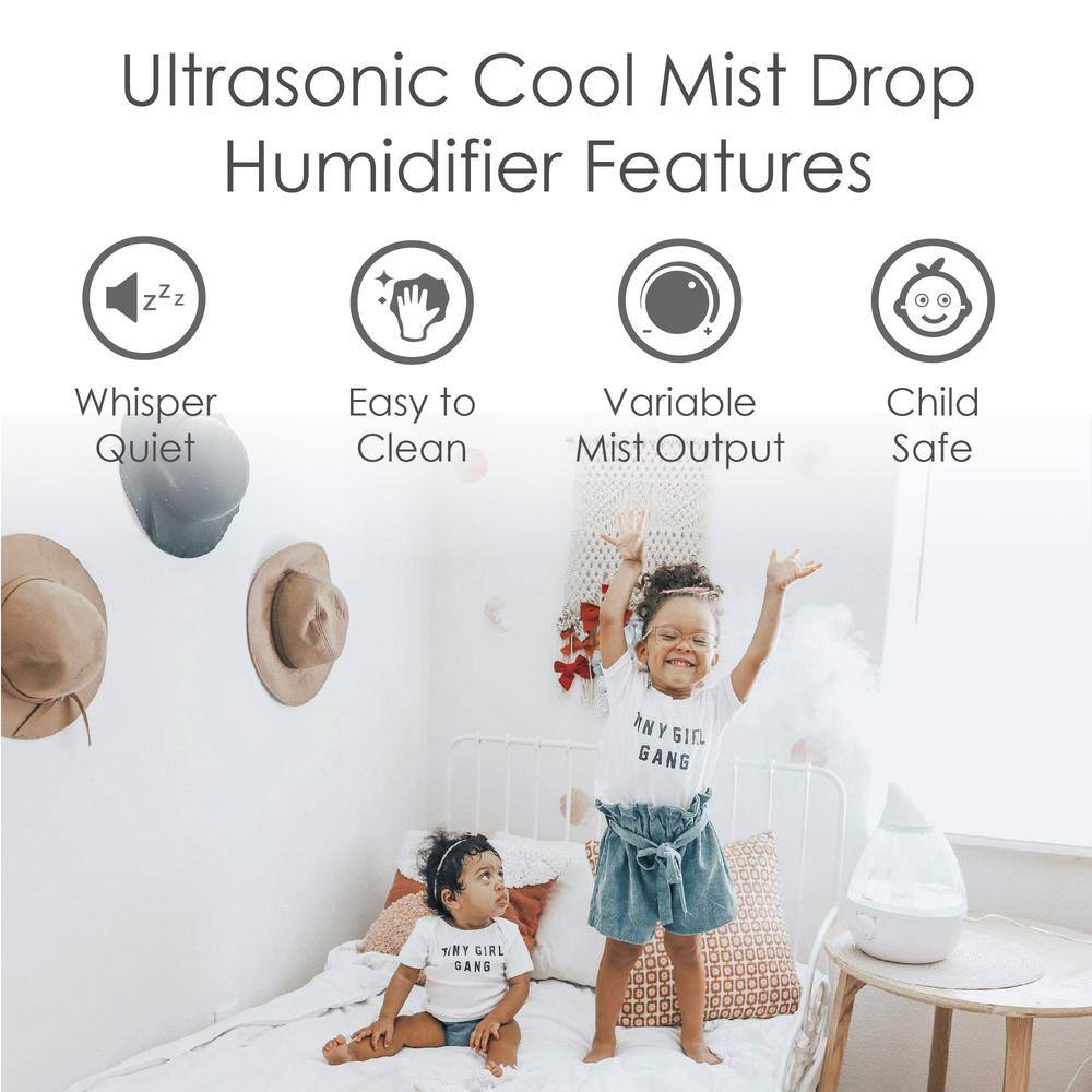 Clear White Ultrasonic Cool Mist Table-Top Humidifier, 1 Gallon