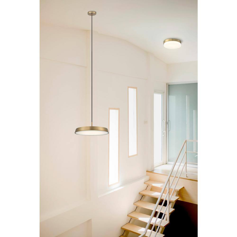 Antique Brushed Brass 14'' LED Flush Mount Ceiling Light