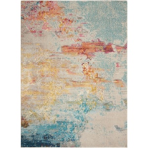 Celestial Sealife Multicolor 4 ft. x 6 ft. Abstract Modern Area Rug