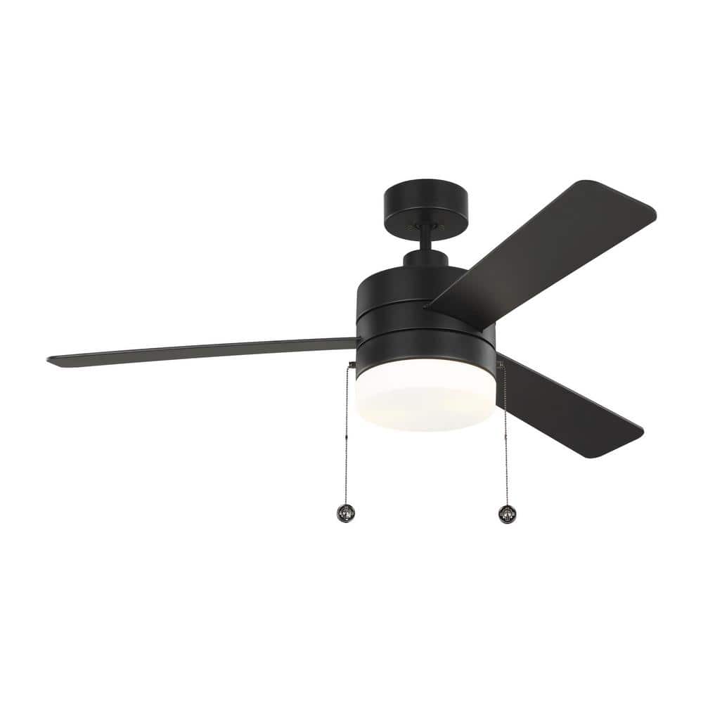 UPC 014817606577 product image for Syrus 52 in. Modern Indoor Midnight Black Ceiling Fan with Black Blades, Pull Ch | upcitemdb.com