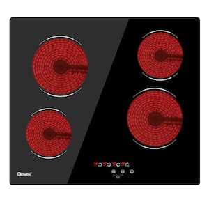 GT 24 in. 4 Elements Radiant Electric Cooktop with Flexible Ring, 6000W Built in Electric Stove, Touch Panel