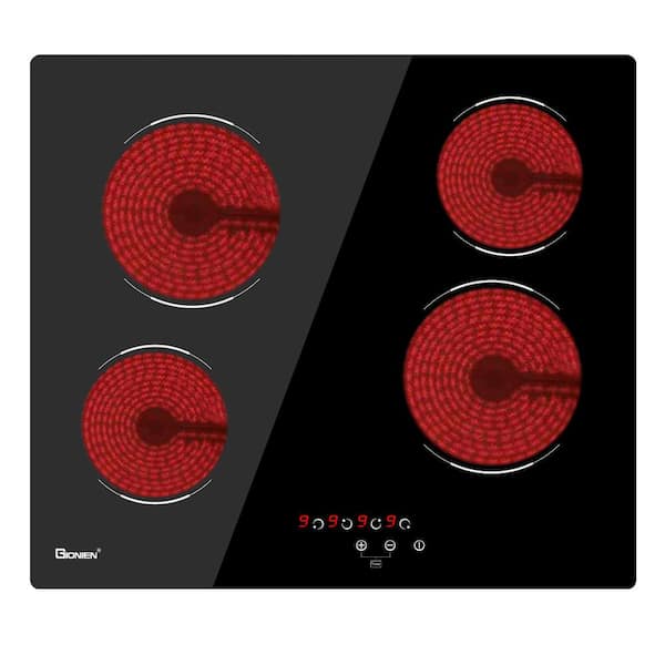 GT 24 in. 4 Elements Radiant Electric Cooktop with Flexible Ring, 6000W Built in Electric Stove, Touch Panel