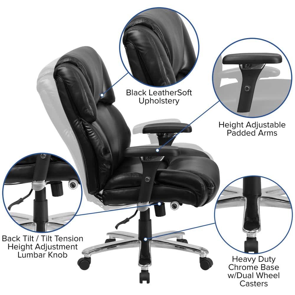Black Leather High Back Ergonomic Executive Swivel Chair