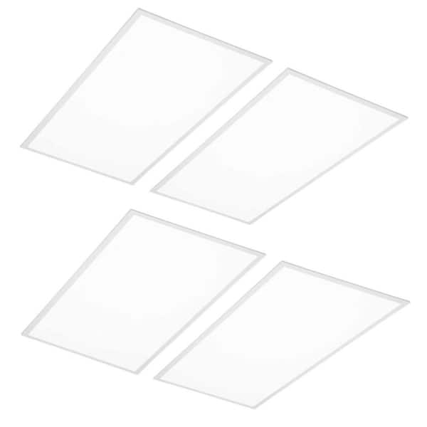 2 ft. x 4 ft. 7800 Lumens Integrated LED Flat Panel Light, 5000K ETL Listed LED Recessed Edge-Lit Light Fixture (4-Pack)