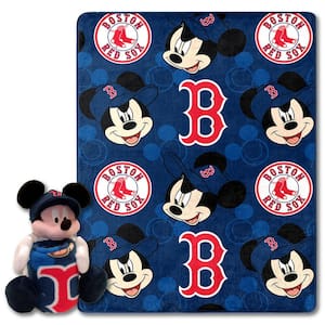 MLB Red Sox Pitch Crazy Mickey Hugger Pillow and Silk Touch Throw Set