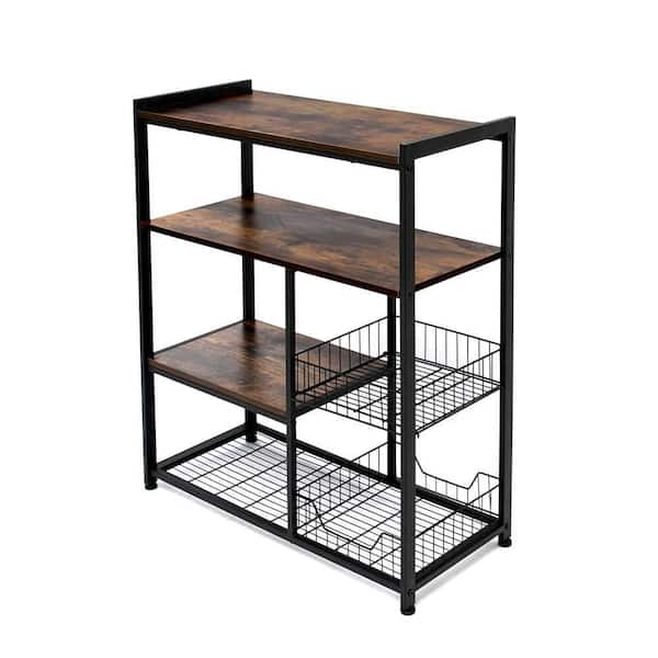 Unbranded Industrial Kitchen Shelf with 2 Mesh Baskets