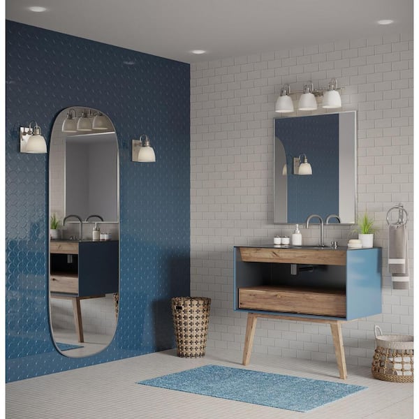Preston 5.75 in. 1-Light Brushed Nickel Vanity Light with Etched Opal Glass Shade