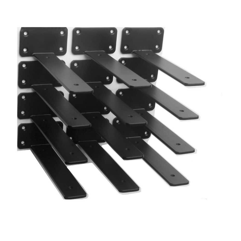 8 in x 1/5 in Thick L Shelf Brackets Heavy Duty Matte Black Steel Rustic Industrial Support 12 Pack price history on PriceWatchPro