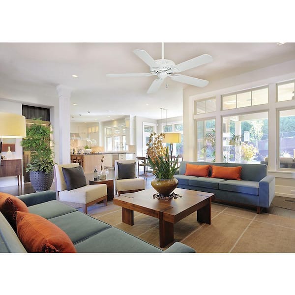 Casablanca Ainsworth 54 in. Indoor Cottage White Ceiling Fan For Bedrooms
