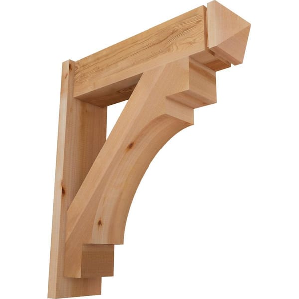Ekena Millwork 8 in. x 32 in. x 28 in. Merced Arts and Crafts Smooth Western Red Cedar Outlooker