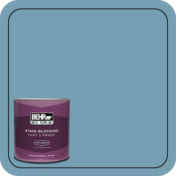 BEHR ULTRA 1 qt. #S480-4 Saga Blue Extra Durable Eggshell Enamel Interior Paint & Primer