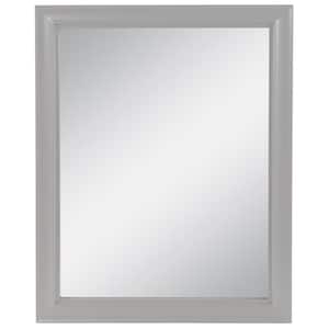 Candlesby 22 in. W x 27 in. H Rectangular Tri Fold Wood Framed Wall Bathroom Vanity Mirror in Sterling Gray
