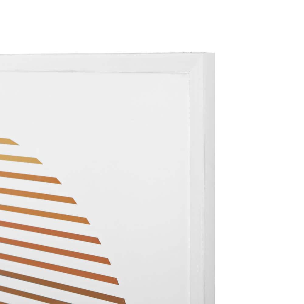 Oceanside Sunrise Golden Brown and Blue Abstract Framed Wall Art