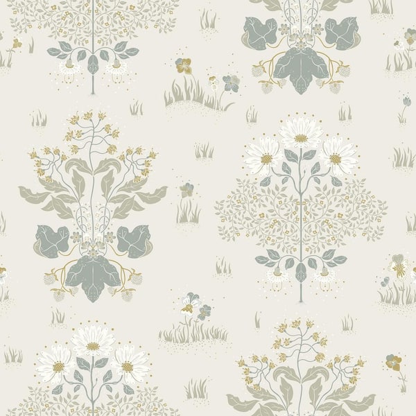 A-Street Prints Elda Light Blue Delicate Daisies Wallpaper Sample