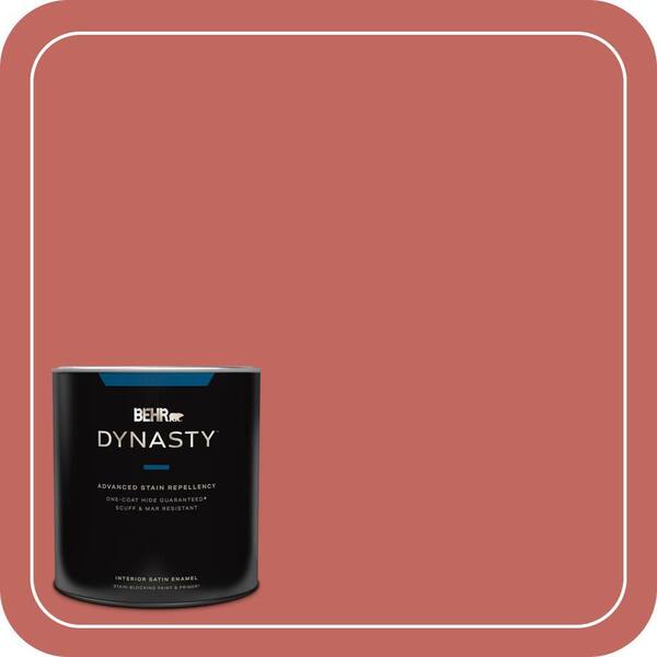 BEHR DYNASTY 1 qt. Home Decorators #HDC-CL-10 Tapestry Red Satin Enamel Interior Stain-Blocking Paint and Primer