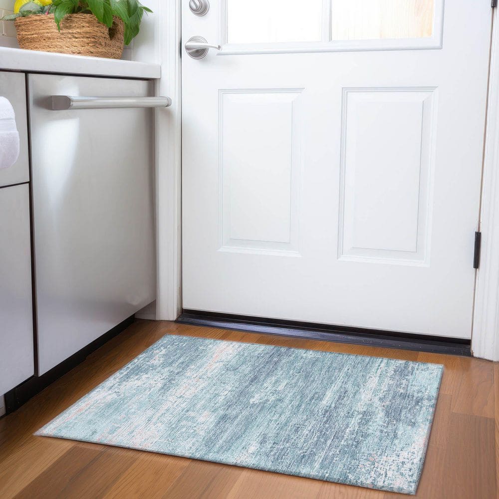 Chantille Machine Washable Indoor/Outdoor Abstract ACN1778 Teal 2 ft. x 3 ft. Accent Rug price history on PriceWatchPro
