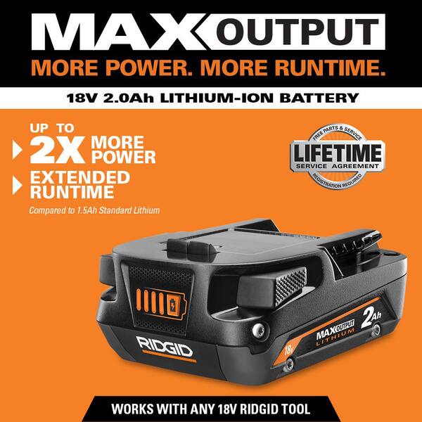 RIDGID - 18V Lithium-Ion MAX Output 6.0 Ah, MAX Output 4.0 Ah, and MAX Output 2.0 Ah Batteries w/ Cordless 3/8 in. Crown Stapler