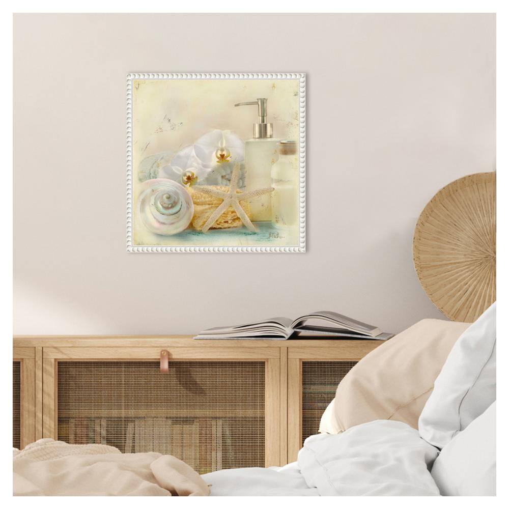 Beaded White Framed Nautical Still Life Canvas Print