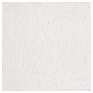 Melody Ivory/Beige 7 ft. x 7 ft. Abstract Diamond Square Area Rug