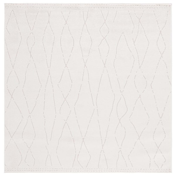 SAFAVIEH Melody Ivory/Beige 7 ft. x 7 ft. Abstract Diamond Square Area Rug