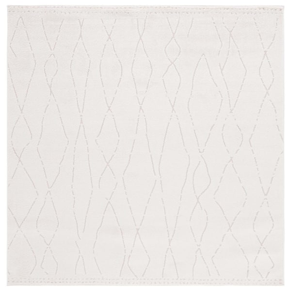 SAFAVIEH Melody Ivory/Beige 7 ft. x 7 ft. Abstract Diamond Square Area Rug