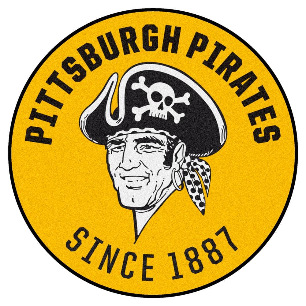 FANMATS Pittsburgh Pirates Yellow 2 ft. x 2 ft. Round Area Rug 2082 ...