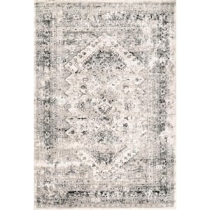 Shaunte Faded Vintage 5 ft. x 8 ft. Silver Area Rug