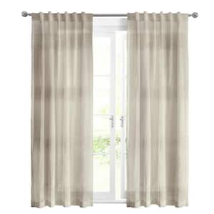 Lindsey Linen Polyester Faux Linen 52 in. W x 95 in. L Back Tab Indoor Light Filtering Curtain (Single-Panel)