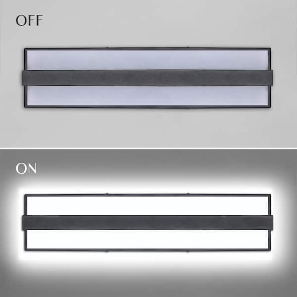 Alexio 19.7 in. Black Dimmable LED Vanity Light Fixture, Modern Bathroom Wall Lights Over Mirror for Bath