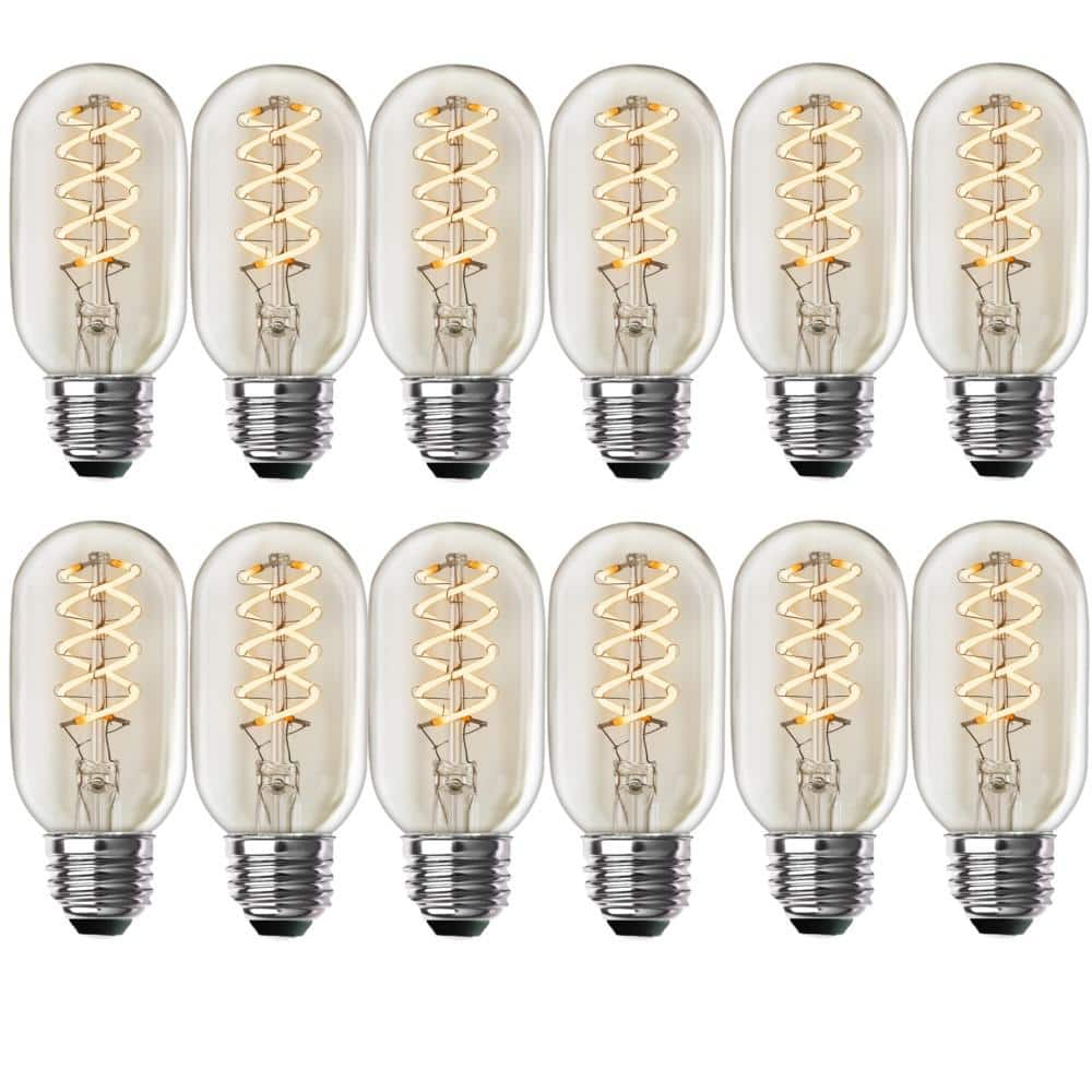 Feit Electric 40 Watt Equivalent T14 Dimmable Spiral Filament Clear Glass E26 Vintage Edison Led 7569