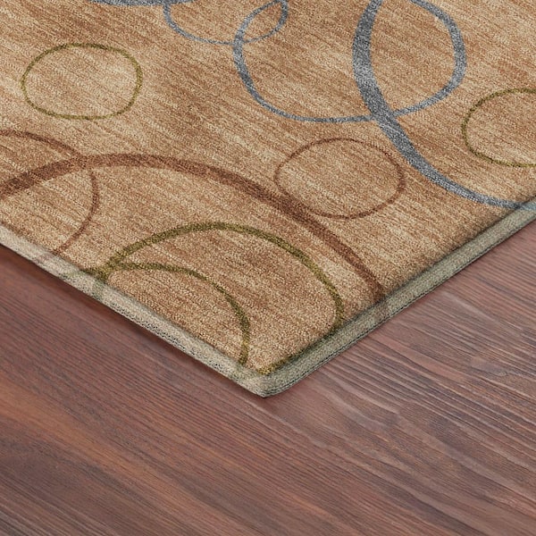 Mayfield Premium Machine Washable Abstract AMF2408 Copper 9 ft. x 12 ft. Area Rug