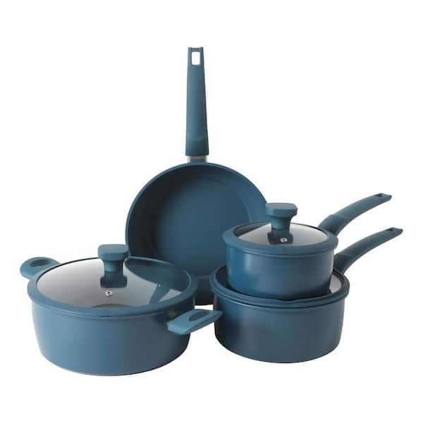 7 Piece Nonstick Carbon Steel Cookware Set in Blue