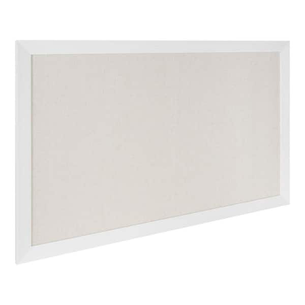 DesignOvation Beatrice White Fabric Memo Board 217393 - The Home Depot