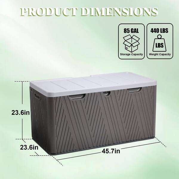Aoodor 85 Gal. Medium Brown Plastic Resin Outdoor Storage Deck Box