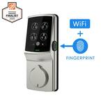 Secure PRO Satin Nickel Alarmed Lock Deadbolt with 3D Fingerprint and Wi-Fi (Works with Alexa and Google Home)