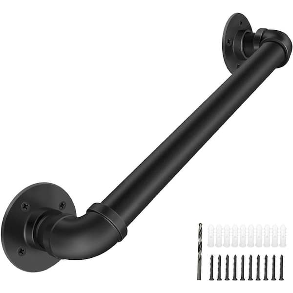 2 ft. Stainless Steel Pipe Handrail Industrial Staircase Railing 1.25 in. Tube Diameter Wall Mount Support Indoor Stairs