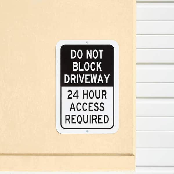3 Pack Large "No Parking - Do Not Block Driveway" Signs - 18x12 Inch Aluminum, Weatherproof - View #3