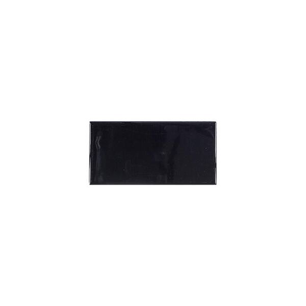Jeffrey Court Black 3 in. x 6 in. Glossy Ceramic Wall Tile (12.5 sq. ft. / case)