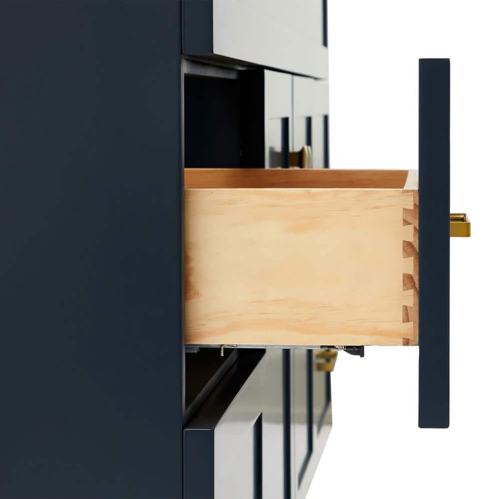 Midnight Blue 66" Freestanding Single Basin Vanity with Quartz Top