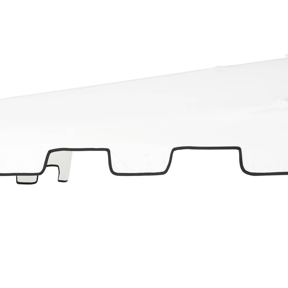 Sidney 9 ft. White Aluminum MidCentury Patio Umbrella with Crank