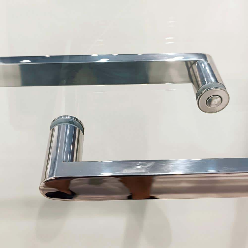 60" Frameless Chrome Glass Double Sliding Shower Door