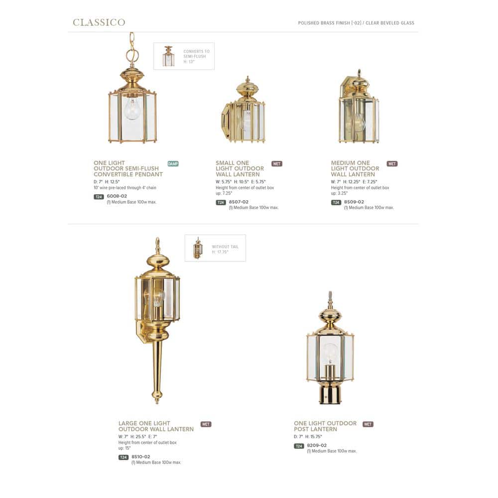Polished Brass Outdoor Wall Lantern with Clear Beveled Glass