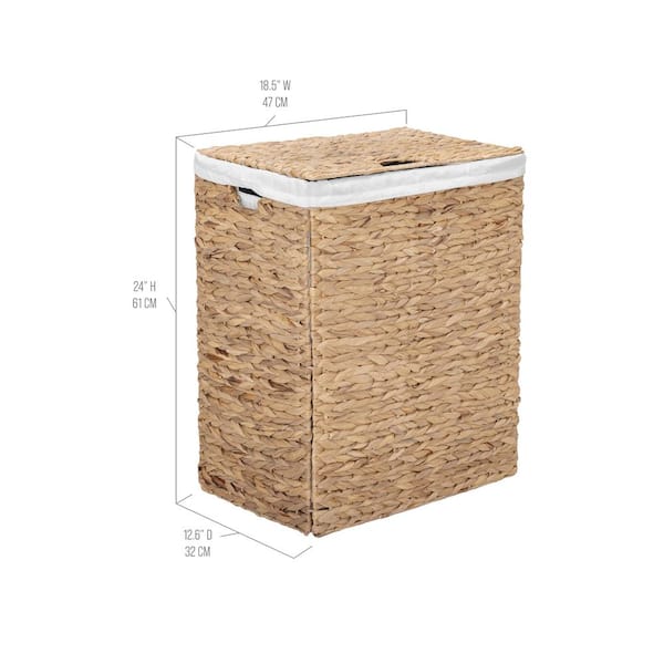 Seville Classics Water Hyacinth Brown Collapsible Wicker Portable