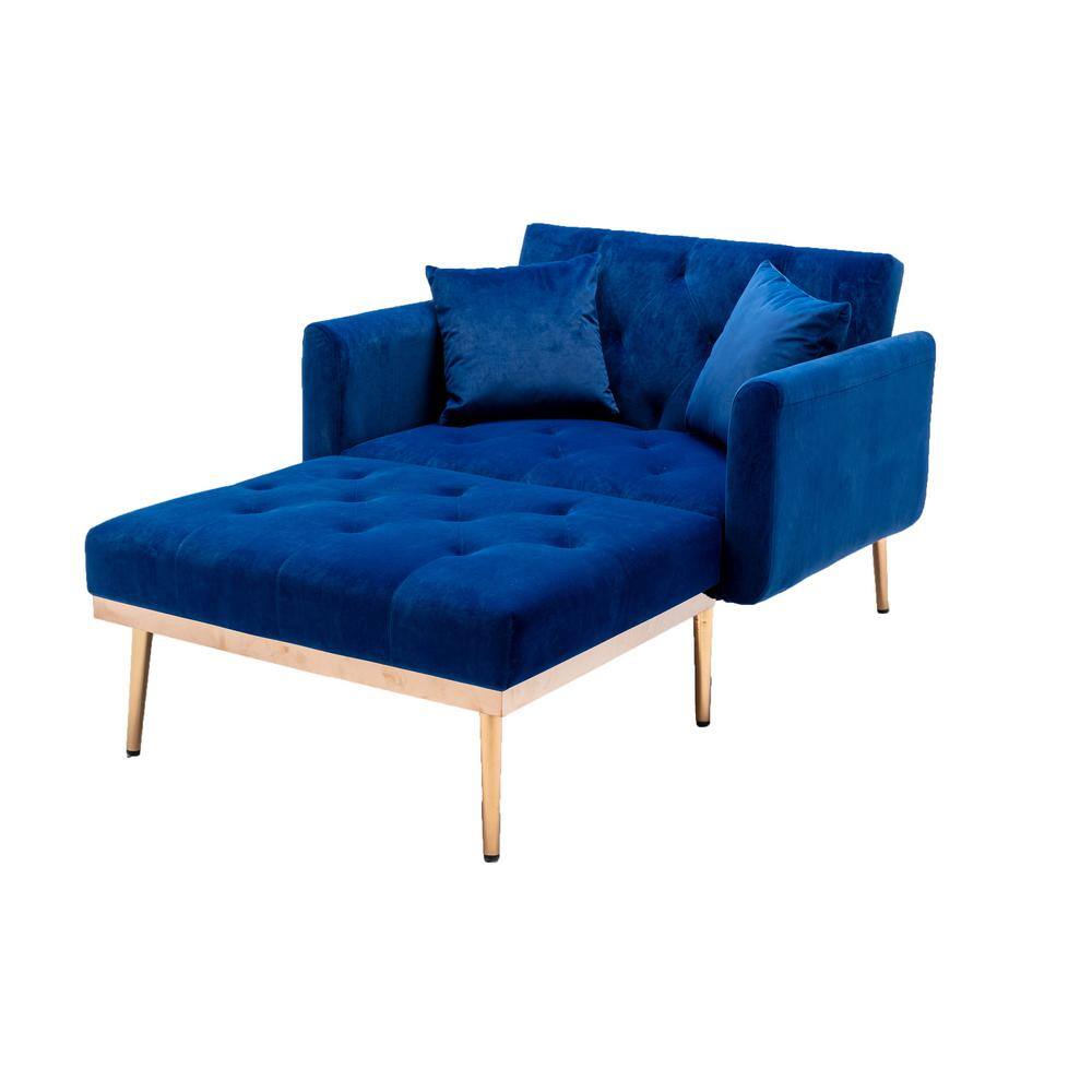 Modern Fashion Navy Velvet Adjustable Chaise Longue/Accent Chair