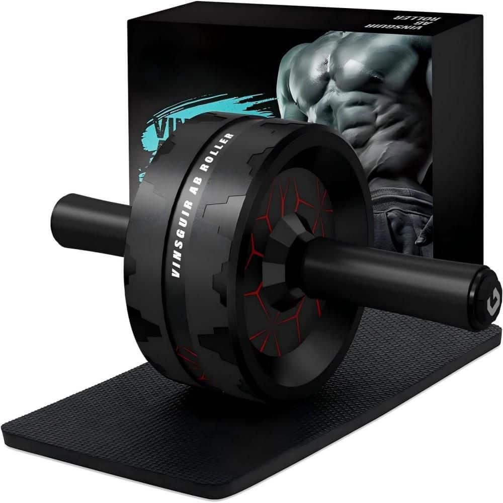 Ab Roller Wheel, 440 Lbs Capacity Abdominal Wheel with Knee Pad, Home Gym Core Training Equipment, Dark Red & Black price history on PriceWatchPro