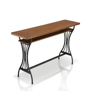Mordantante 59.06 in. Rectangle Warm Oak Wood Counter Height Table (Seats 6)