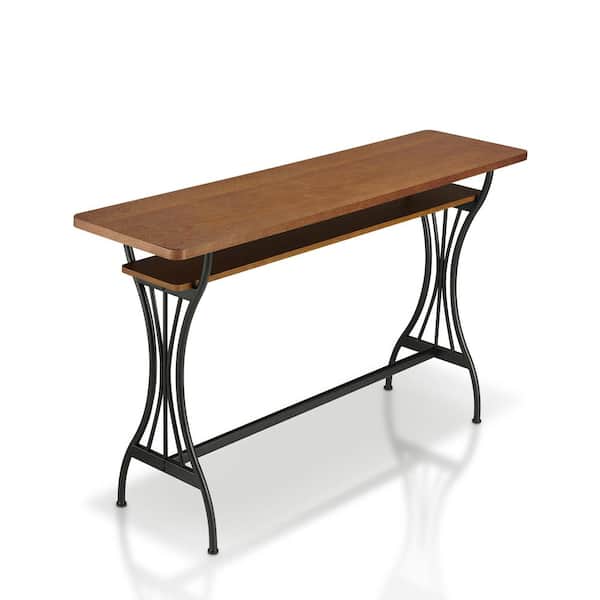 Mordantante 59.06 in. Rectangle Warm Oak Wood Counter Height Table (Seats 6)