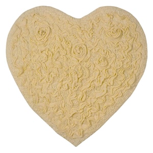 Bell Flower Collection 100% Cotton Tufted Non-Slip Bath Rugs, 25 in. x25 in. , Yellow
