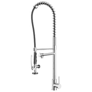 Single-Handle Pull-Down Sprayer Kitchen Faucet with Pot Filler in Chrome